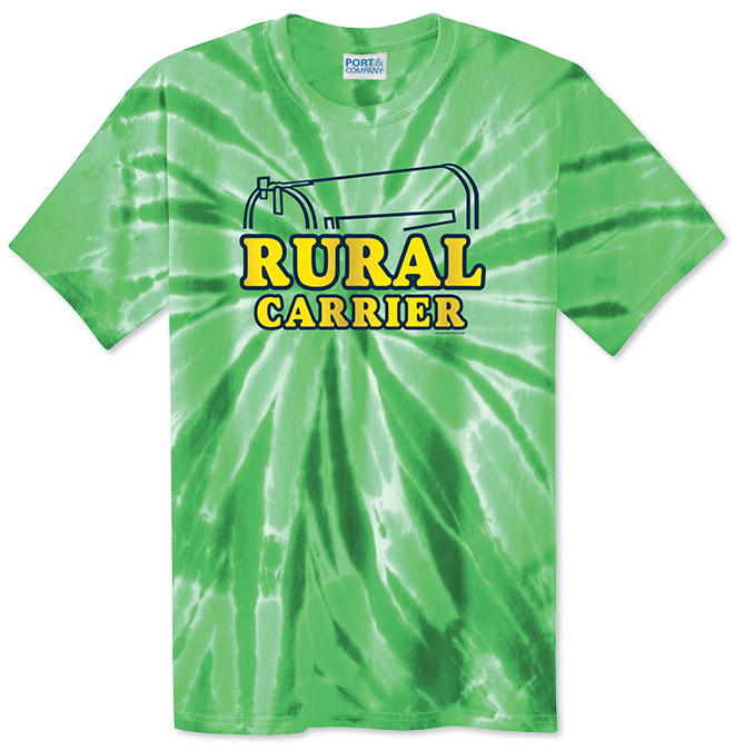 Photo of Tie-Dyed Tee for Postal Workers and Rural Letter Carriers from Modern Process Company.